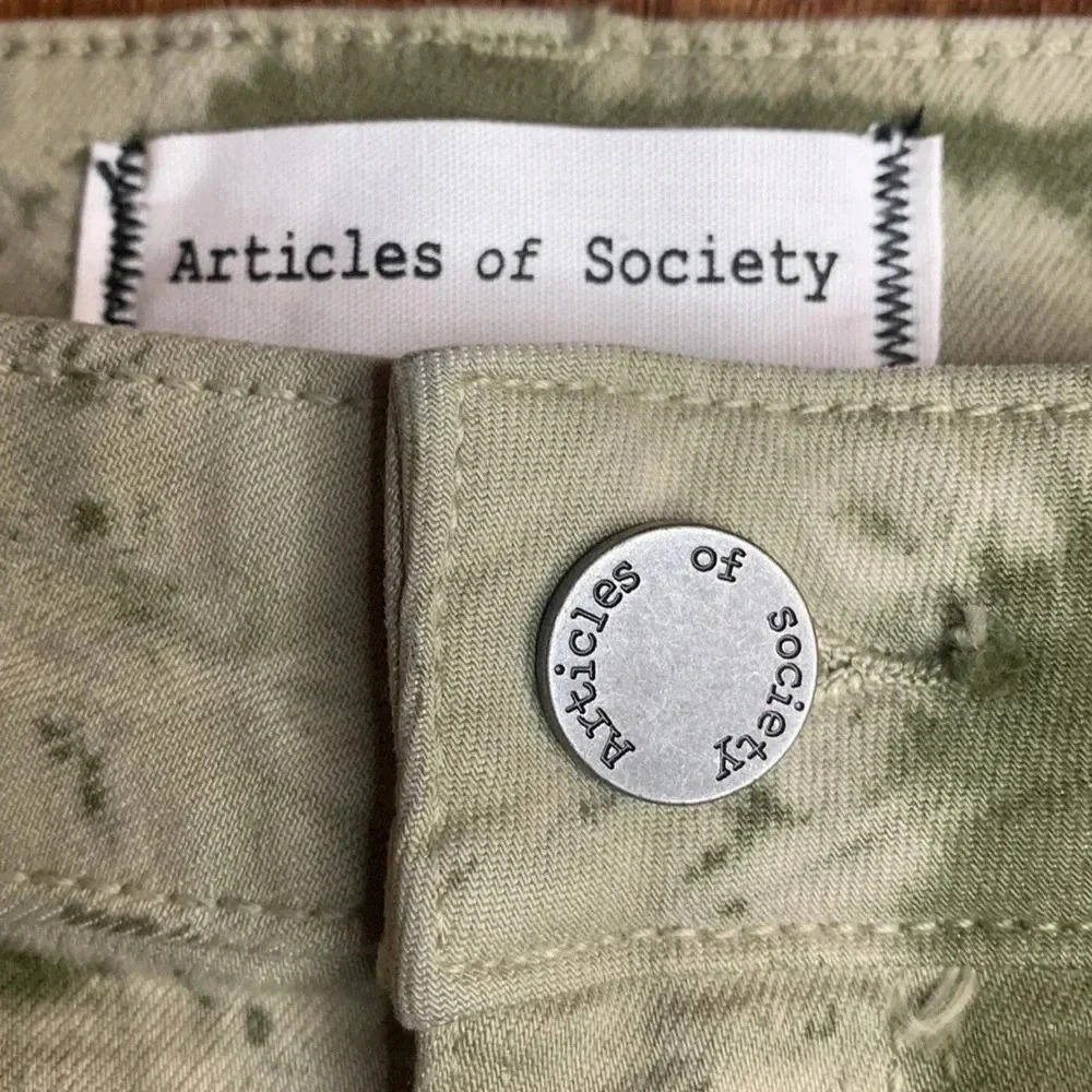 Articles of Society Women’s Sz 28 Camo Olive Green Skinny Jeans NWT - Picture 7 of 13